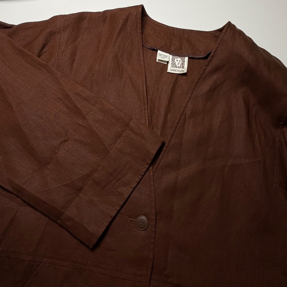 Anne Klein Womens Small Brown Vintage Jacket Blazer Classic Chic